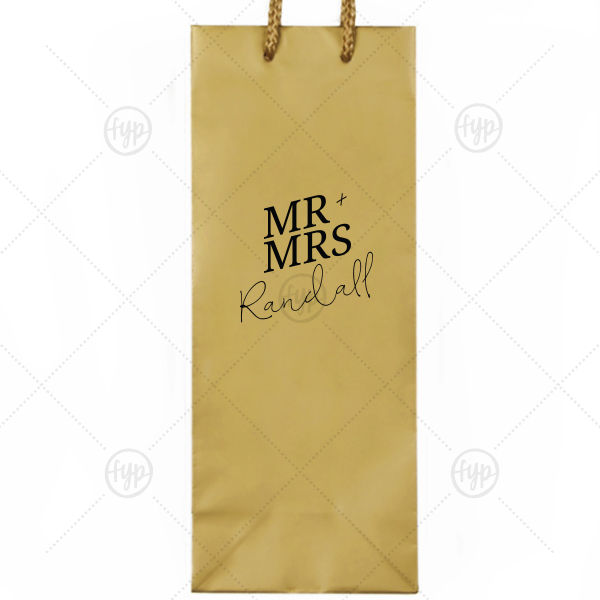 Bold Mr. + Mrs. Party Bag Classic Wine Bag (Foil)