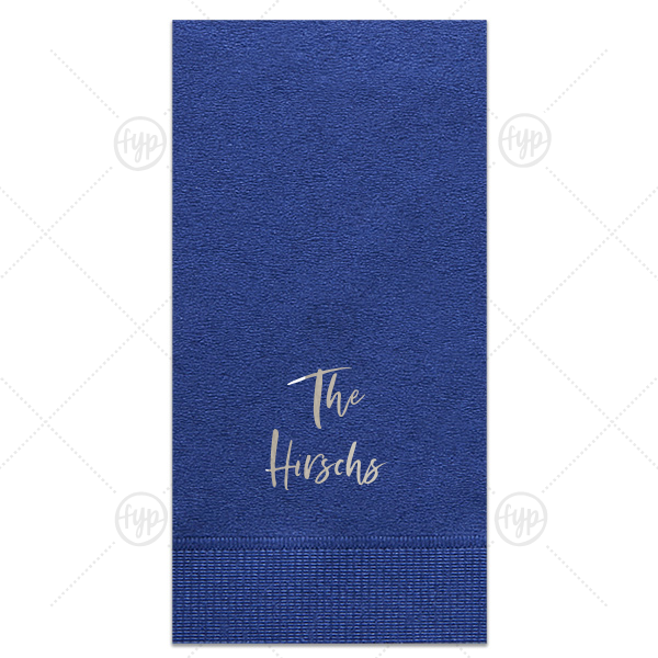 Minimalist Script Last Name Paper Guest Towel (Foil)