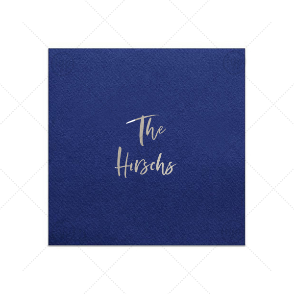 Minimalist Script Last Name Cocktail Napkin (Foil)