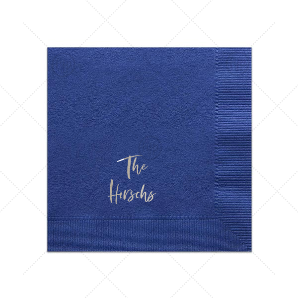 Minimalist Script Last Name Luncheon Napkin (Foil)