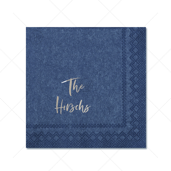 Minimalist Script Last Name Cocktail Napkin (Foil)