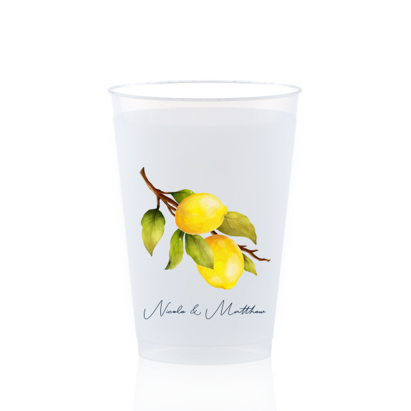Classic Italian Wedding Lemon Script Cup 12-oz. Frosted Cup (Photo)