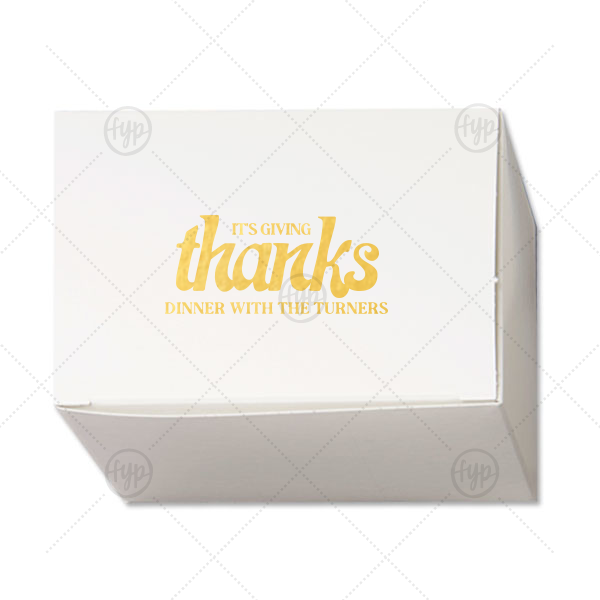 It's Giving Thanks Box Cake Box (Foil)