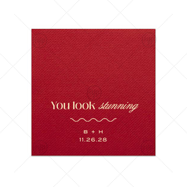 You Look Stunning Napkin Petite Cocktail Napkin (Foil)
