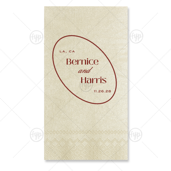 Encircled Couple Names Guest Towel Paper Guest Towel (Foil)