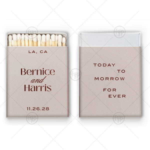 Today, Tomorrow, Forever Matchbox Square Matchbox (Foil)