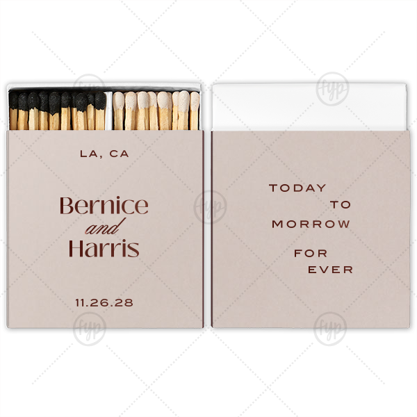 Today, Tomorrow, Forever Matchbox Two-Chamber Matchbox (Foil)