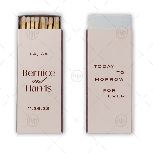 Today, Tomorrow, Forever Matchbox Candle Matchbox (Foil)