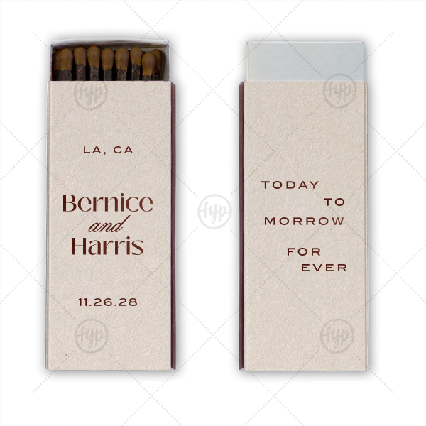 Today, Tomorrow, Forever Matchbox Cigar Matchbox (Foil)