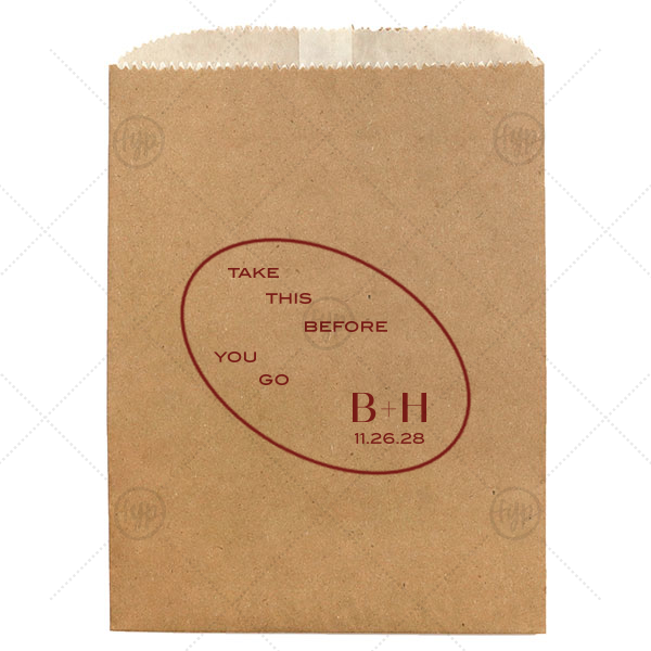 Ringed Couple Initials Bag Cookie Bag (Foil)