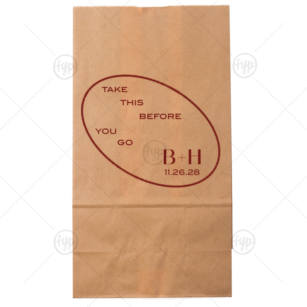 Ringed Couple Initials Bag Popcorn Bag (Foil)