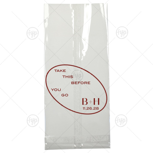 Ringed Couple Initials Bag Large Cellophane Bag (Foil)