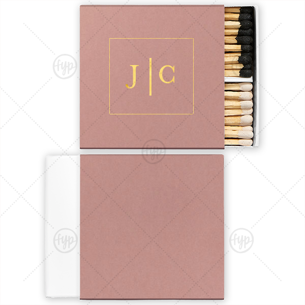 Framed Initials Match Two-Chamber Matchbox (Foil)