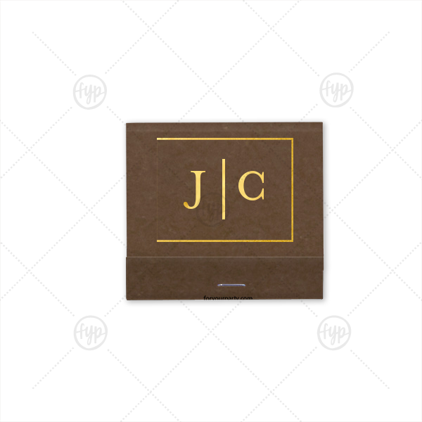 Framed Initials Match 30-Strike Matchbook (Foil)