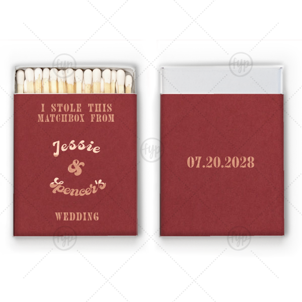 I Stole This Matchbox from Your Wedding Matchbox Square Matchbox (Foil)