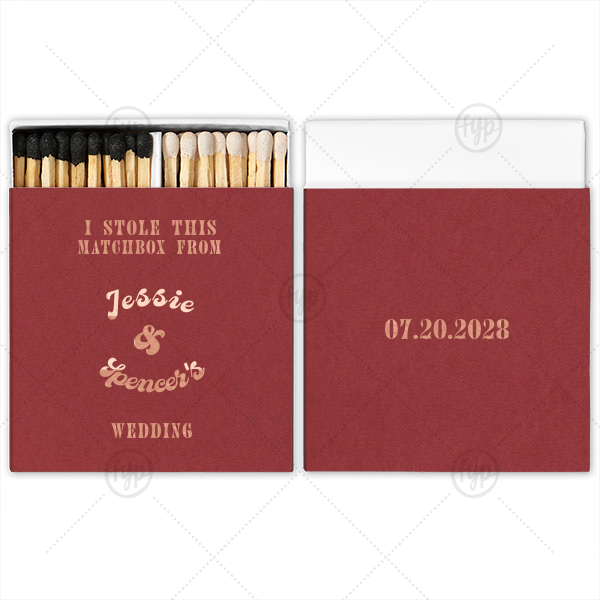 I Stole This Matchbox from Your Wedding Matchbox Two-Chamber Matchbox (Foil)