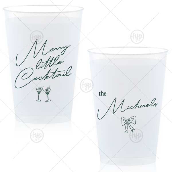 Merry Little Cocktail Cup 12-oz. Frosted Cup (Ink)
