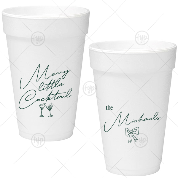 Merry Little Cocktail Cup 16-oz. Styrofoam Cup (Ink) 