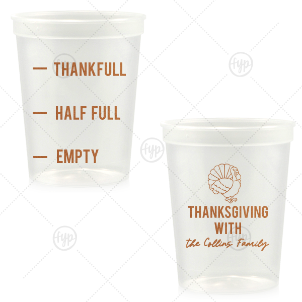 Funny Thankful Family Name Cup 16-oz. Stadium Cup (Ink)