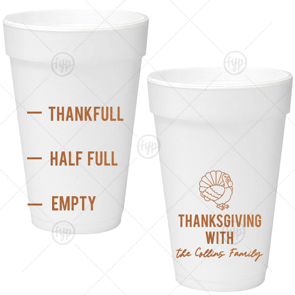 Funny Thankful Family Name Cup 16-oz. Styrofoam Cup (Ink) 