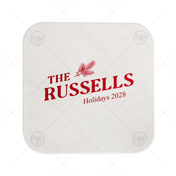 Fir Family Name Coaster Square Coaster (Foil)