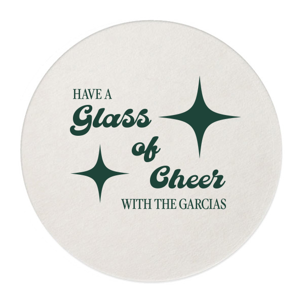 Glass of Cheer Coaster Round Coaster (Foil)
