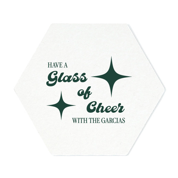 Glass of Cheer Coaster Hexagon Coaster (Foil)