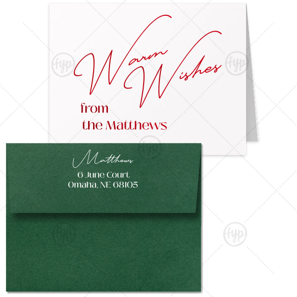 Warm Wishes Holiday Card with Envelope Classic Note Card with Envelope (Foil)