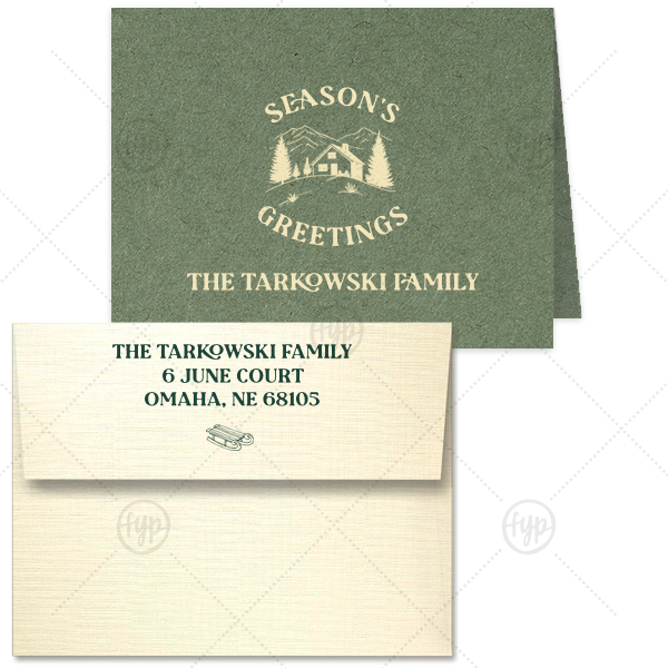 Holiday Cabin Card with Envelope Classic Note Card with Envelope (Foil)