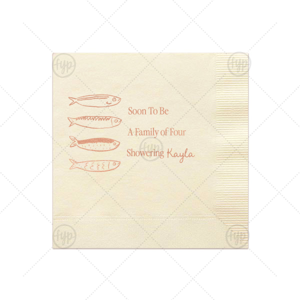 Sardine Shower Napkin Luncheon Napkin (Foil)