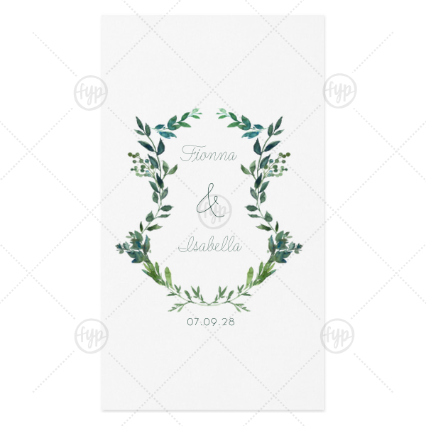 Couples Wreath Full Color Guest Towel Paper Guest Towel (Photo)