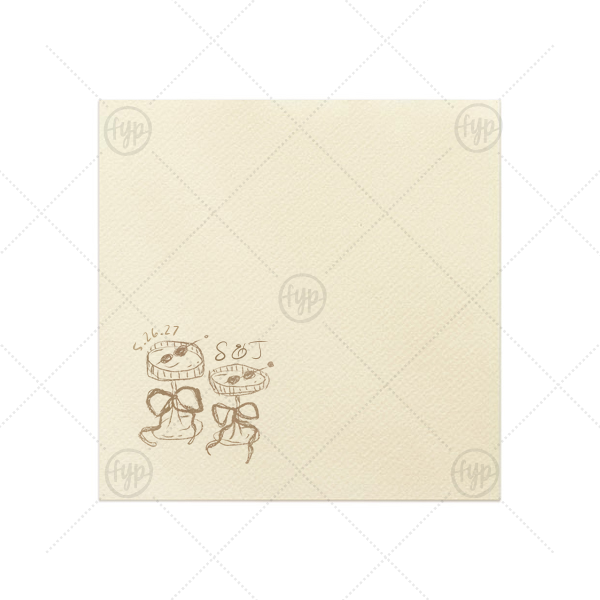 Champagne & Bows Napkin Cocktail Napkin (Foil)