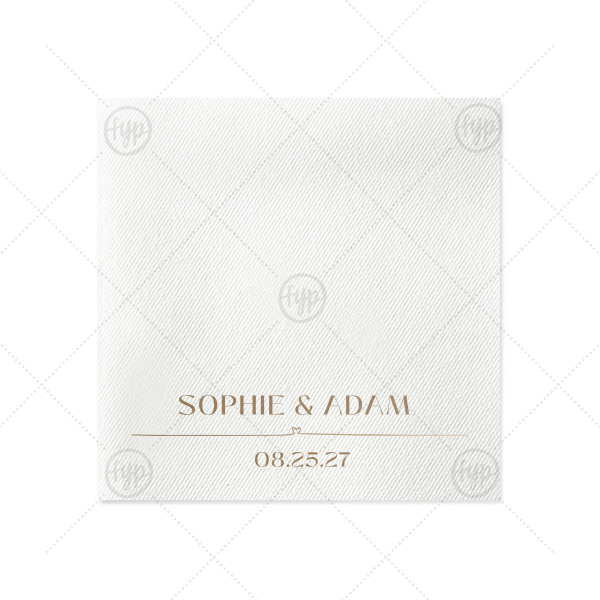 Heartfelt Couples Napkin Cocktail Napkin (Foil)