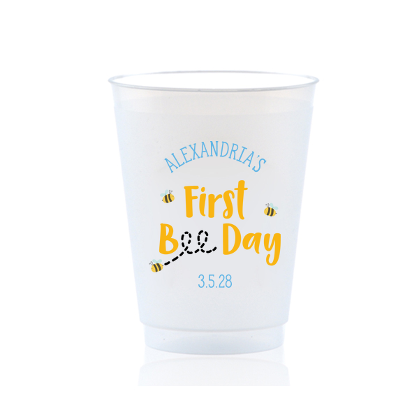 First Bee Day Full Color Birthday Cup 16-oz. Frosted Cup (Photo)