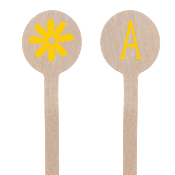 Bee Day Flower Birthday Stir Stick Round Stir Stick (Foil)