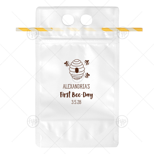 First Bee Day Birthday Drink Pouch Drink Pouch (Foil)