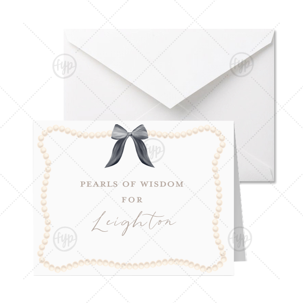 Pearls and Prosecco Full Color Note Card Greeting Card (Photo)