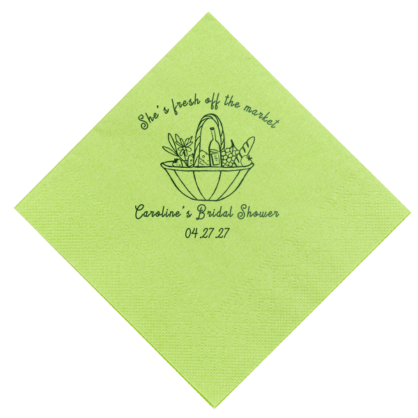Fresh Off The Market Bachelorette Napkin Cocktail Napkin (Foil)