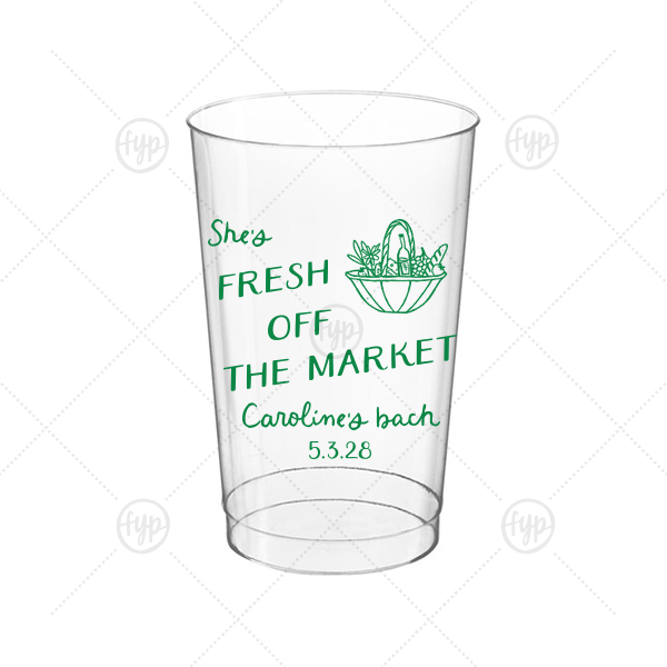 Fresh Off The Market Bachelorette Cup 12-oz. Hard Plastic Cup (Ink)