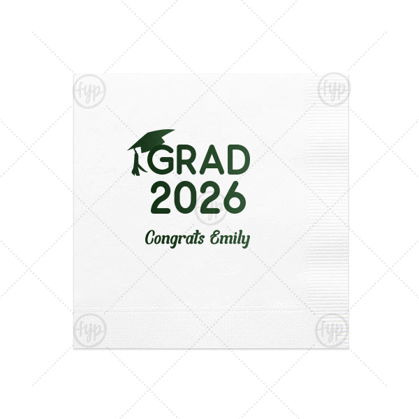 Grad Year Napkin Cocktail Napkin (Foil)