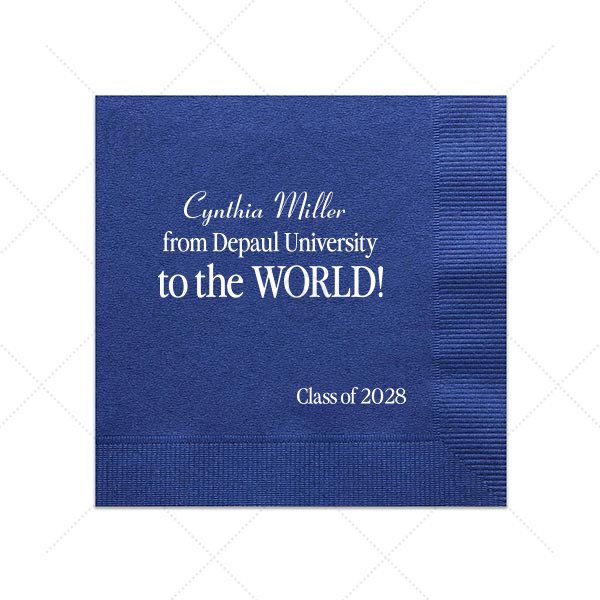 To The World Graduation Napkin Cocktail Napkin (Foil)