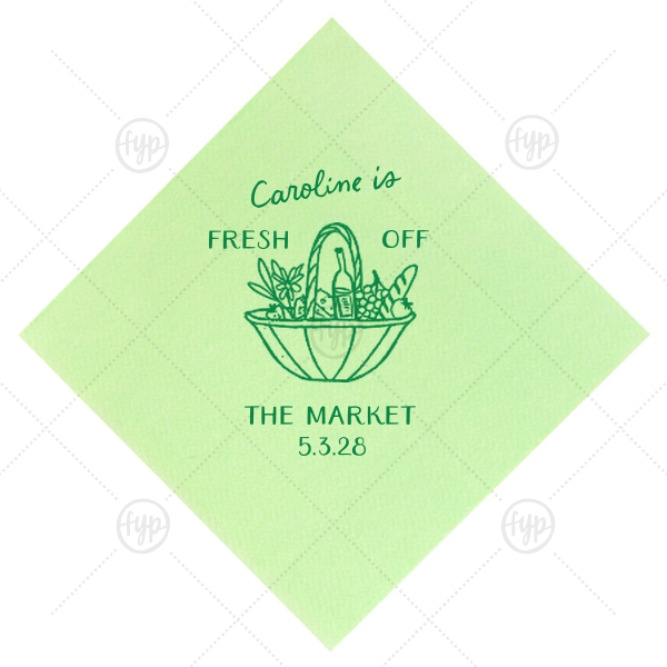 Fresh Off The Market Bachelorette Napkin Cocktail Napkin (Foil)