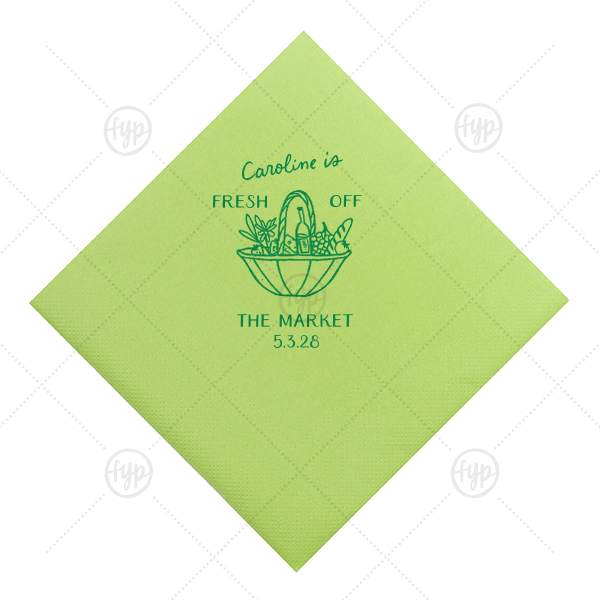Fresh Off The Market Bachelorette Napkin Luncheon Napkin (Foil)