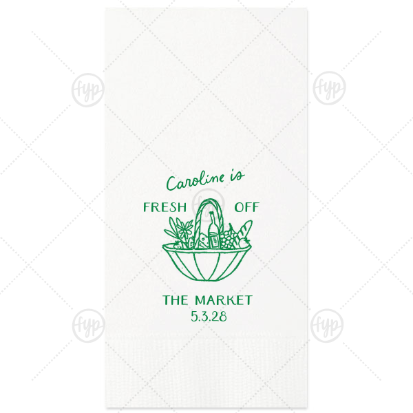 Fresh Off The Market Bachelorette Napkin Paper Guest Towel (Foil)