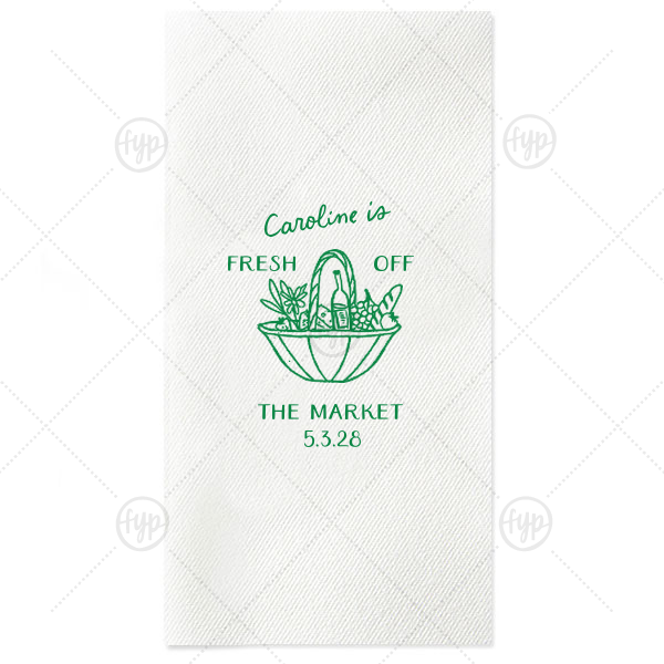 Fresh Off The Market Bachelorette Napkin Paper Guest Towel (Foil)