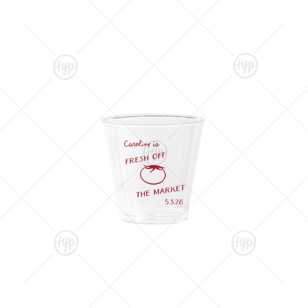 Fresh Off The Market Bachelorette Shot Glass 2-oz. Shot Glass (Ink)