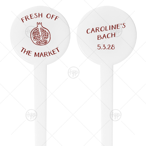 Fresh Off The Market Bachelorette Stir Stick Round Plastic Stir Stick (Foil)