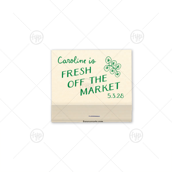 Fresh Off The Market Bachelorette Matchbook 30-Strike Matchbook (Foil)