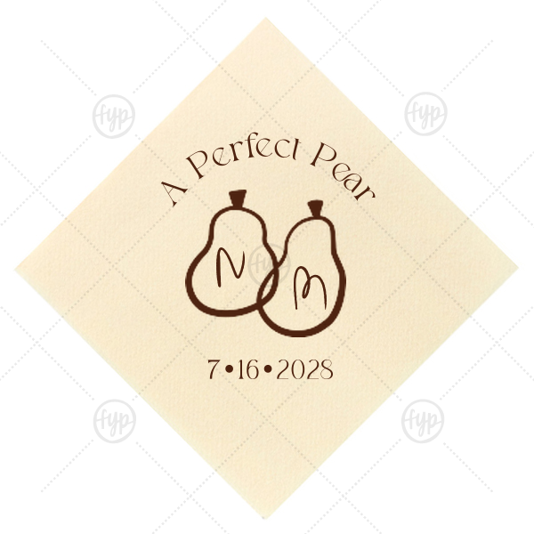 A Perfect Pear Cocktail Napkin Cocktail Napkin (Foil)