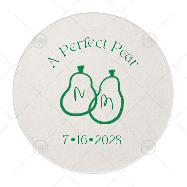 A Perfect Pear Coaster Round Coaster (Foil)